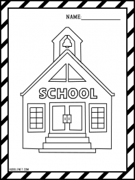 School House - Free Coloring Page | Back to School | www.huddlenet.com