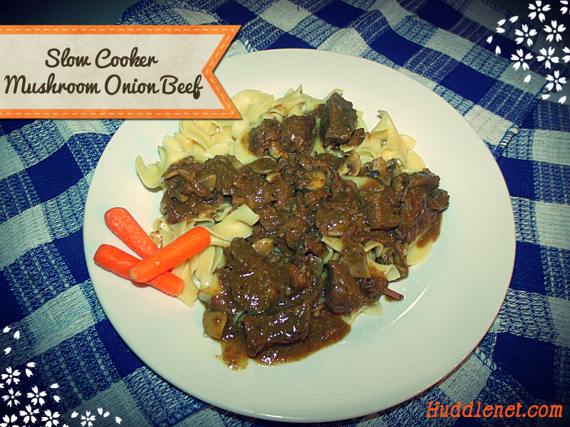 Savory Slow Cooker Mushroom Onion Beef is a hearty dish with little fuss and big taste.